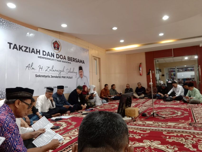 PWI Pusat Gelar Takziah dan Doa Bersama, Sekjen Zulmansyah Sekedang Dikenang Sebagai Sosok Total dan Berdedikasi