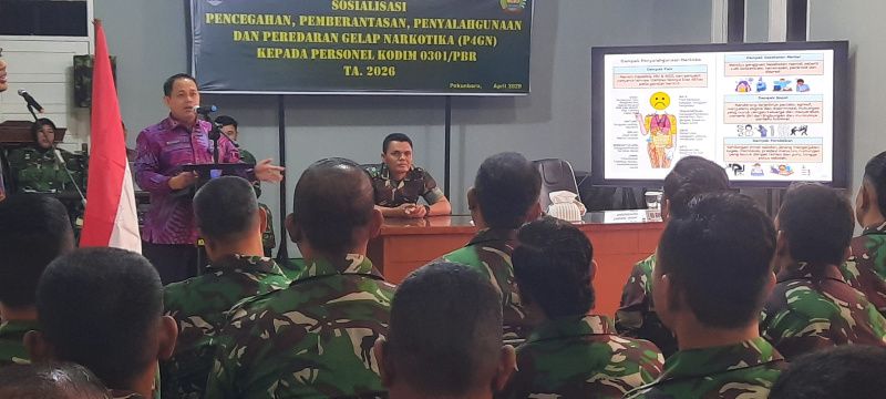 Kodim 0301 dan BNNK Pekanbaru Perkuat Sinergi Pencegahan Penyalahgunaan Narkoba