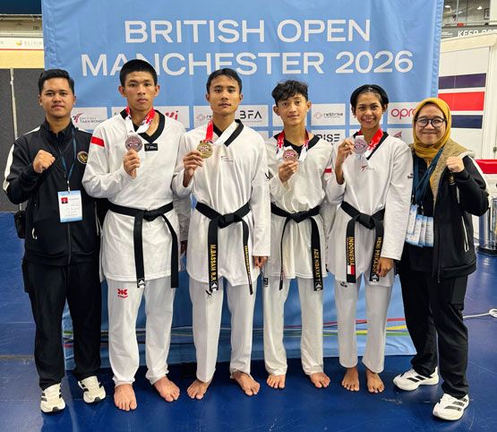 Tim Pelatnas Taekwondo Indonesia Sabet 4 Medali di British Taekwondo International Open 2026 Manchester, Inggris