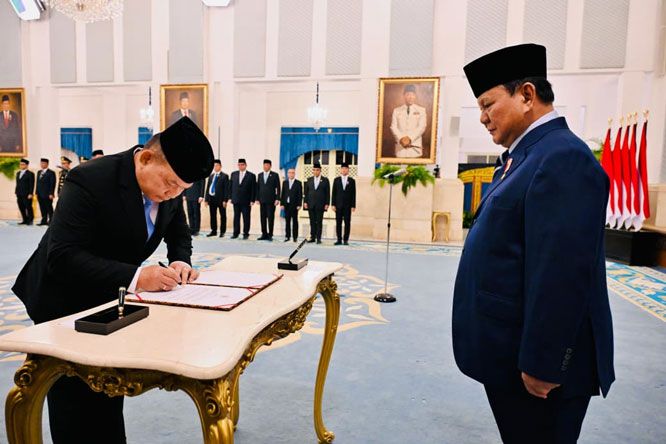 Panglima TNI Hadiri Pelantikan Menteri dan Pejabat Pemerintah Kabinet Merah Putih