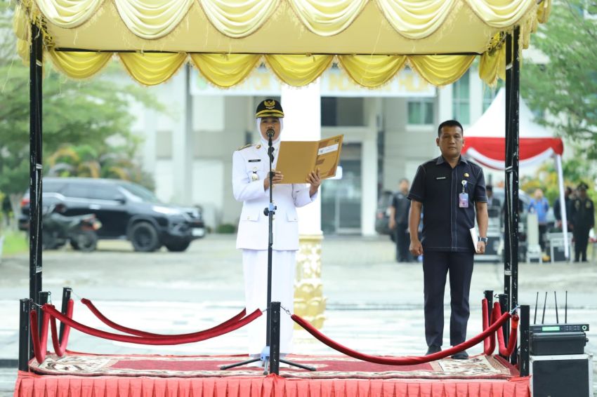 Wabup Yuliantini Pimpin Upacara Hari Lahir Pancasila 2026 Kabupaten Inhil