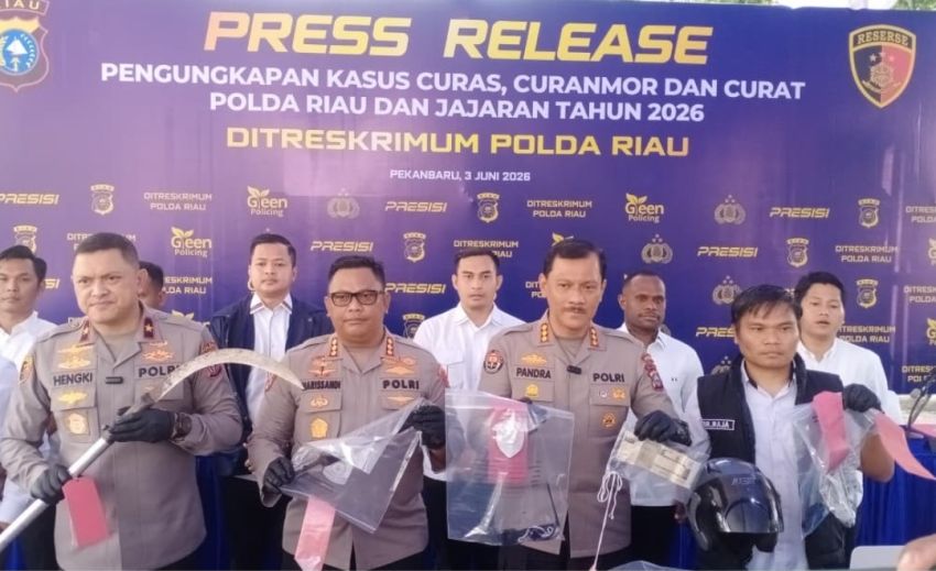 Medio Januari-Mei 2026, Polda Riau Ungkap 1.333 Kasus Curat, Curas, dan Curanmor