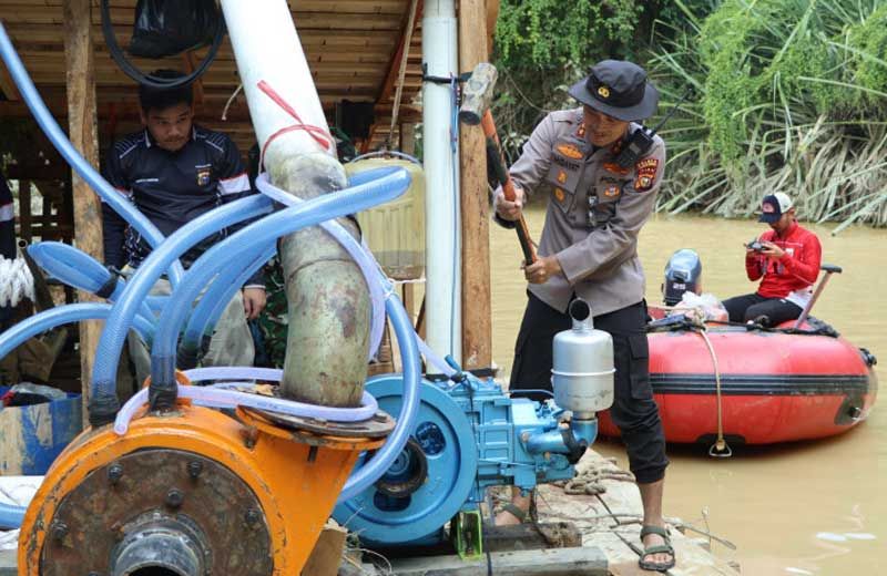 Polres Kampar Tertibkan PETI di Aliran Sungai Subayang, 3 Rakit Diamankan