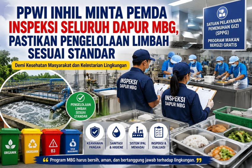 PPWI Inhil Minta Pemda Inspeksi Seluruh Dapur MBG, Pastikan Pengelolaan Limbah Sesuai Standar