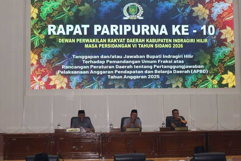 Bupati Inhil Sampaikan Tanggapan atas Pandangan Fraksi Terkait Ranperda Pertanggungjawaban APBD 2025