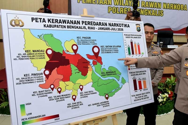 Polres Bengkalis Petakan Zona Merah Narkoba, Kecamatan Mandau dan Pinggir Paling Rawan