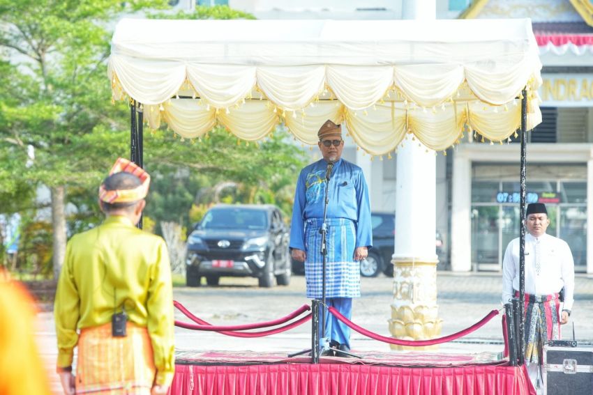 Apel Hari Jadi ke-69 Provinsi Riau, Sekda Inhil Bacakan Amanat Gubernur, Satukan Langkah Majukan Riau