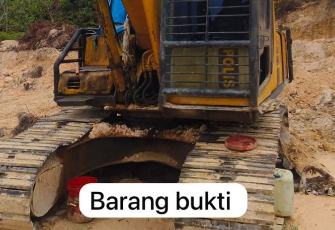 Satreskrim Polres Pelalawan Ungkap Kasus Galian C Ilegal di Kerumutan