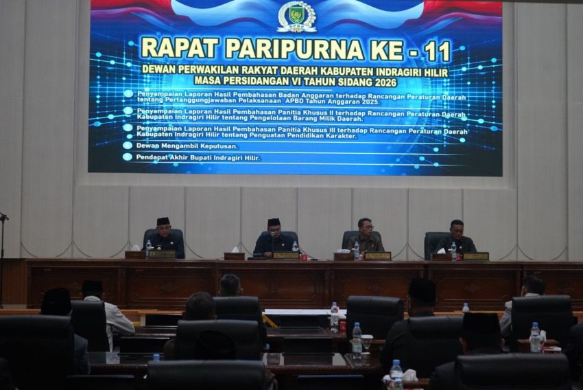 DPRD Inhil Gelar Rapat Paripurna Ke-11 Masa Persidangan VI Tahun Sidang 2026