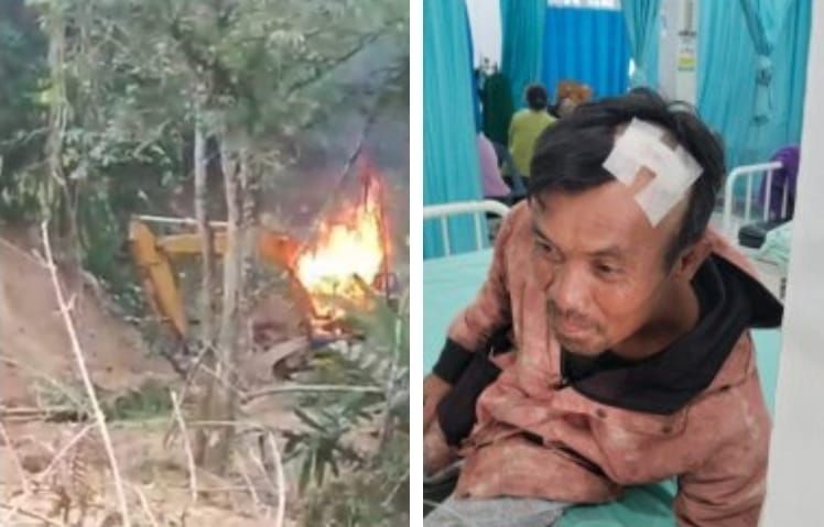 Insiden Berdarah di Sumbul, Ekskavator Hangus Dibakar, 4 orang luka Bacok