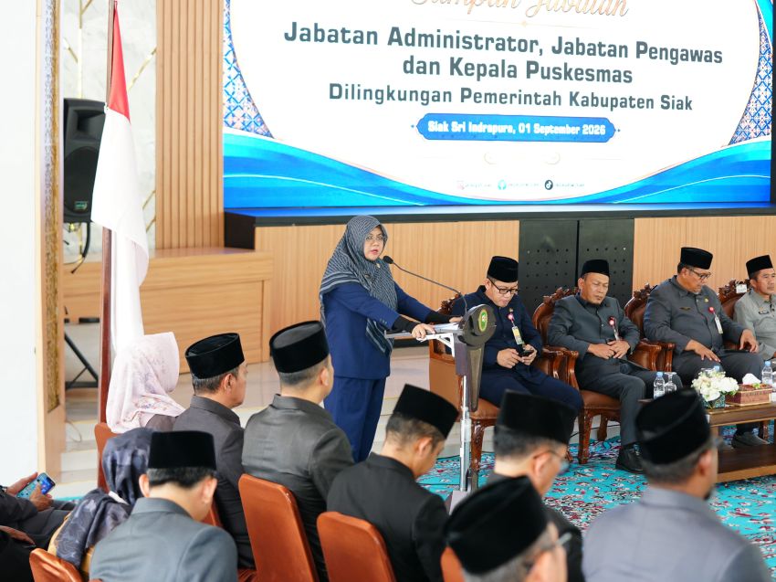 Lantik 83 Pejabat, Bupati Siak Afni: Jangan Cari Muka, Promosi Berdasarkan Kinerja