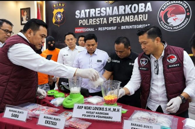 Empat Bulan Terakhir, Polresta Pekanbaru Ringkus 128 Tersangka Narkoba