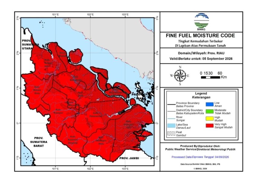 Naik Signifikan, Jumlah Hotspot Riau Pagi Ini 346, Sumatera Rekor 4.229 Titik