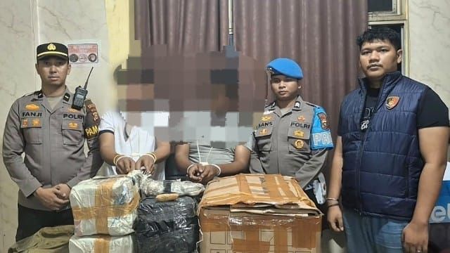 Peredaran 18 Kilogram Ganja Digagalkan, Dua Pria Ditangkap Satres Narkoba Polres Kuansing